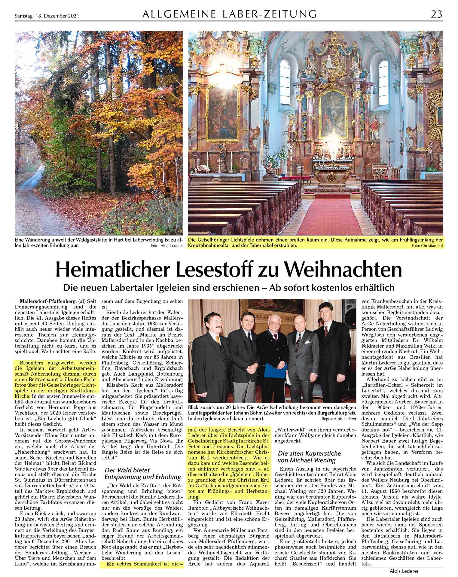 18.12.2021 Allgemeine Laber-Zeitung